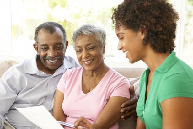 Family reviewing financial care information in Shreveport, LA