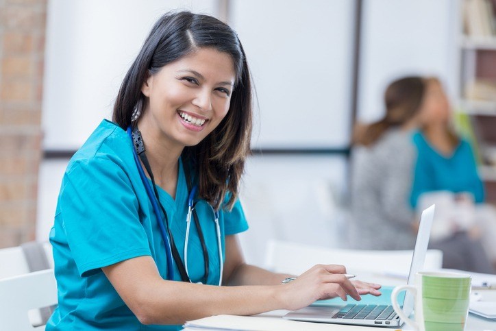 Smiling nurse working at The Bradford Skilled Nursing and Rehabilitation in Shreveport, LA