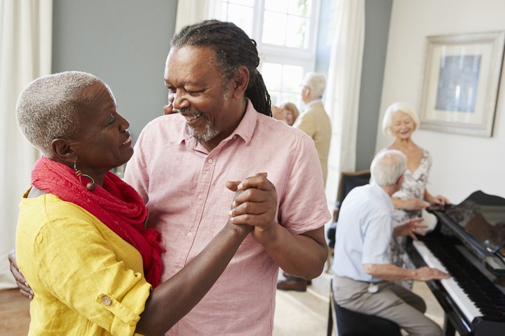 Older couple dancing at home showcasing Nursing & Rehabilitation Activities in Shreveport, LA