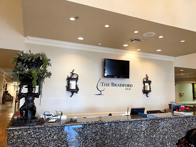The front desk area of The Bradford Skilled Nursing & Rehabilitation facility